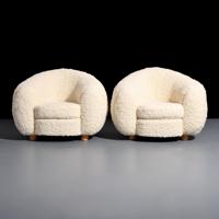 Pair of Polar Bear Lounge Chairs, Manner of Jean Royere - Sold for $12,160 on 12-03-2022 (Lot 617).jpg